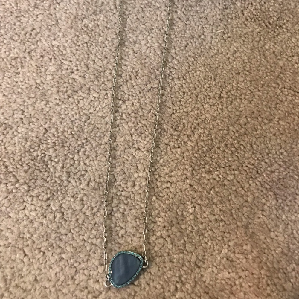 Lia Sophia silver and blue stone necklace.